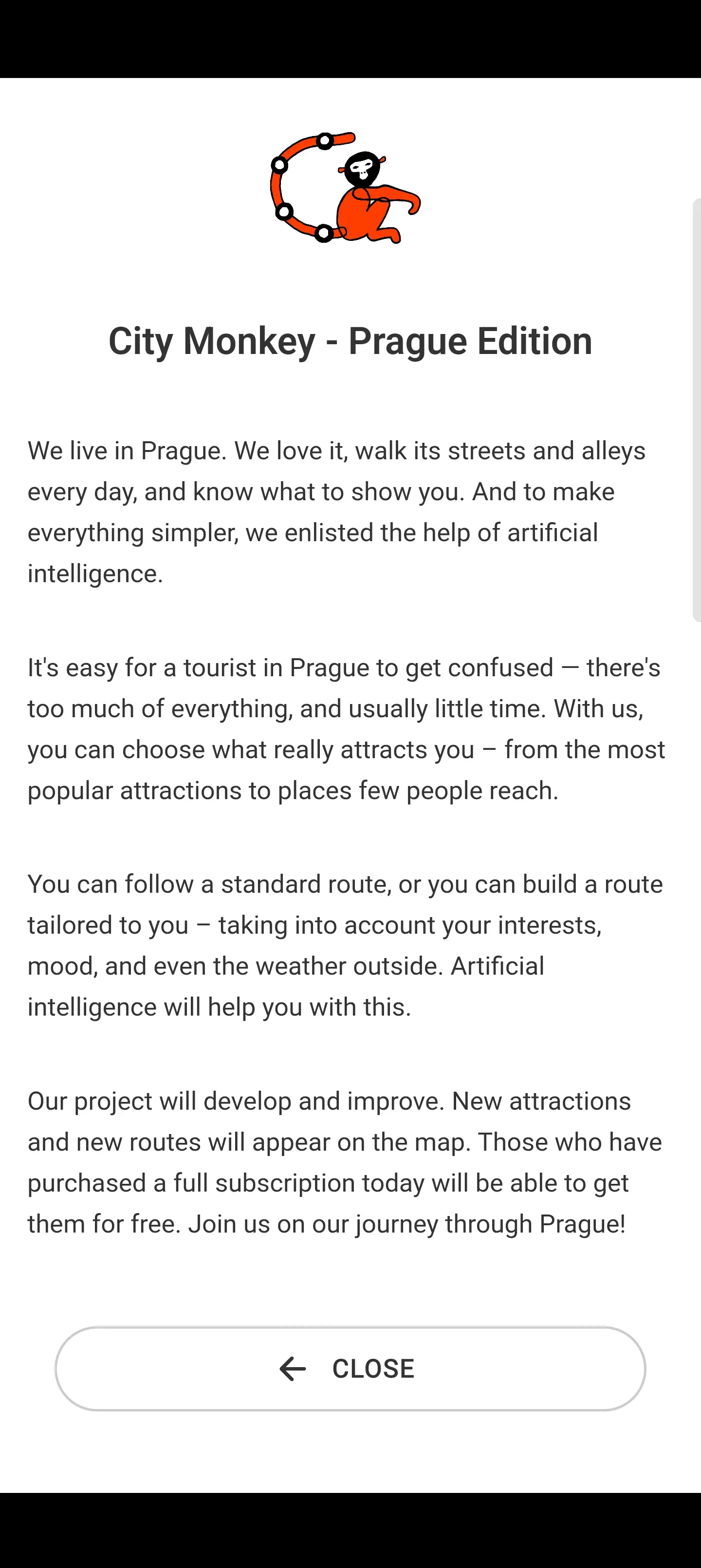 City Monkey App - Interactive Map with Routes